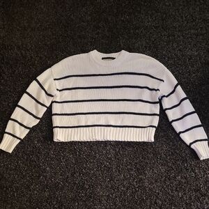 Jenni Kayne Black and White Striped Sweater